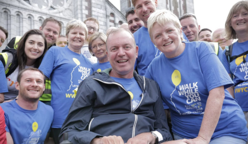 Fr Tony Coote pictured with friends in 2018